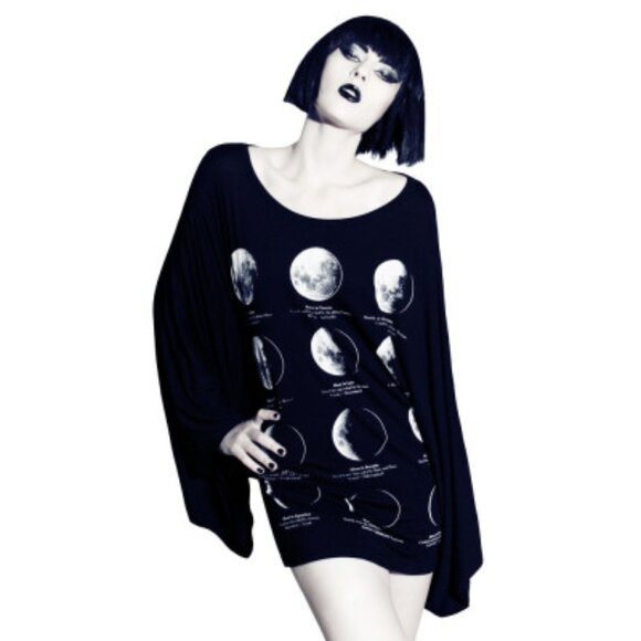 KILLSTAR Lunar Phases kimono sleeve tunic top - Picture 3 of 9